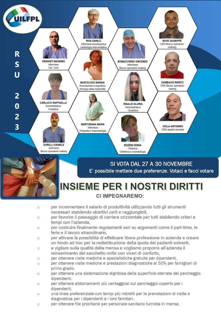 Elezioni dei RSU e dei RLS IRCCS Ospedale San Raffaele di Milano I nostri candidati.