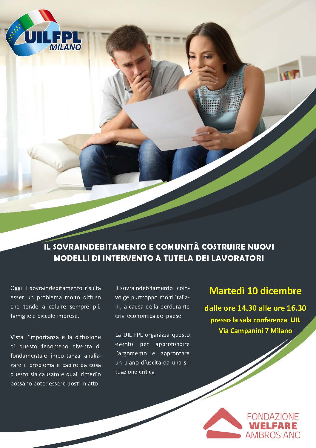 🔵 IL SOVRAINDEBITAMENTO E COMUNITÀ COSTRUIRE NUOVIMODELLI DI INTERVENTO A TUTELA DEI LAVORATORI