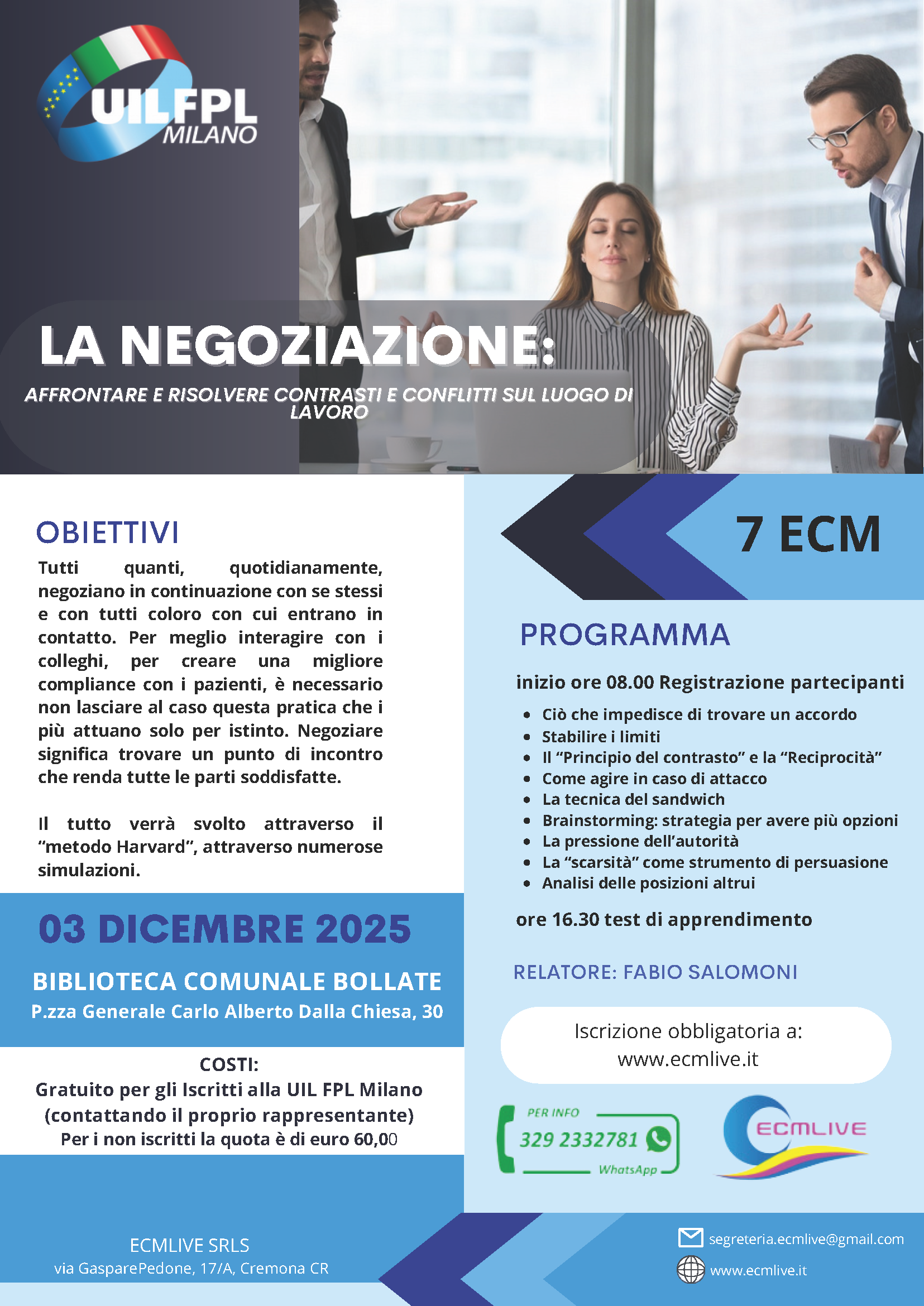 NEGOZIAZIONE- MEDITAZIONE: AFFRONTARE E RISOLVERE CONTRASTI E CONFLITTI SUL LUOGO DI LAVORO