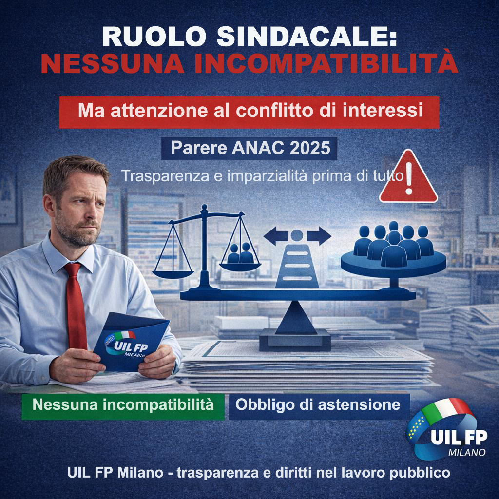 RUOLO SINDACALE E CONFLITTO DI INTERESSI – CHIARIMENTI ANAC